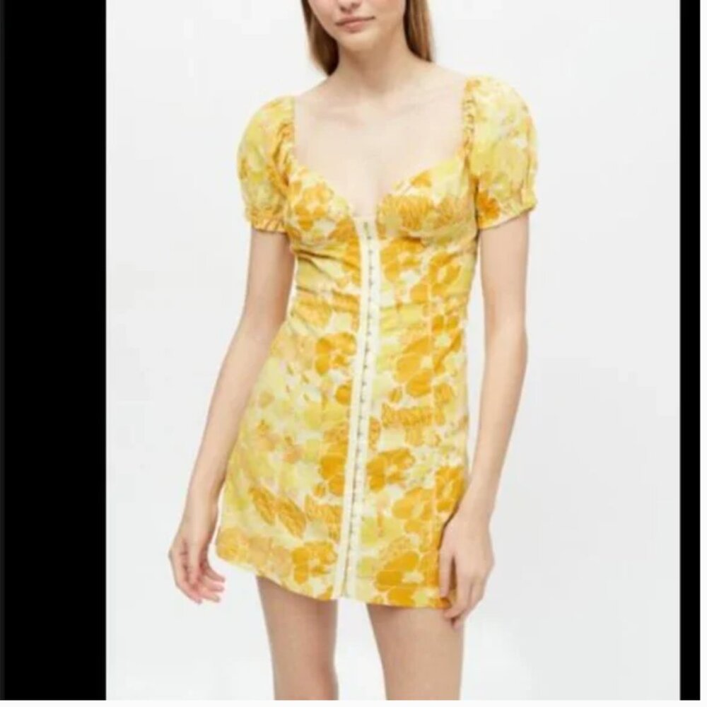 ⭐️ UO Britney Hook & Eye Boho Peasant Hipster Hippie Art Deco Chic Mini Dress